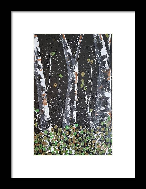 Birch Framed Print featuring the painting Aspens by Elise Boam