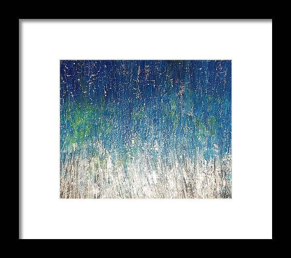 Abstract Framed Print featuring the mixed media Aspens in the Springtime by Linda Bailey