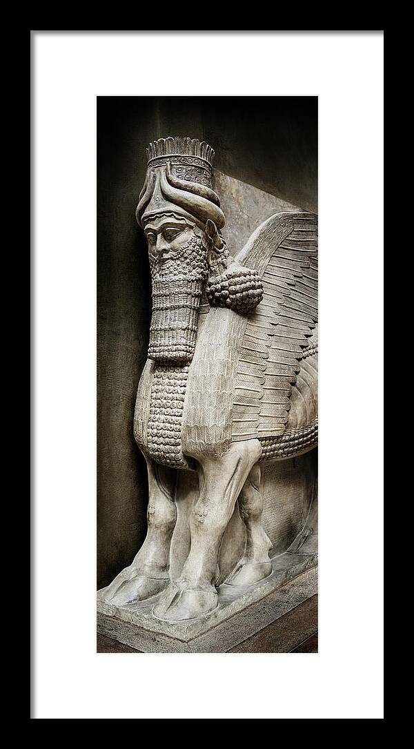 Assyrian Human Headed Winged Bull Framed Print featuring the photograph Assyrian Human-headed Winged Bull by Weston Westmoreland