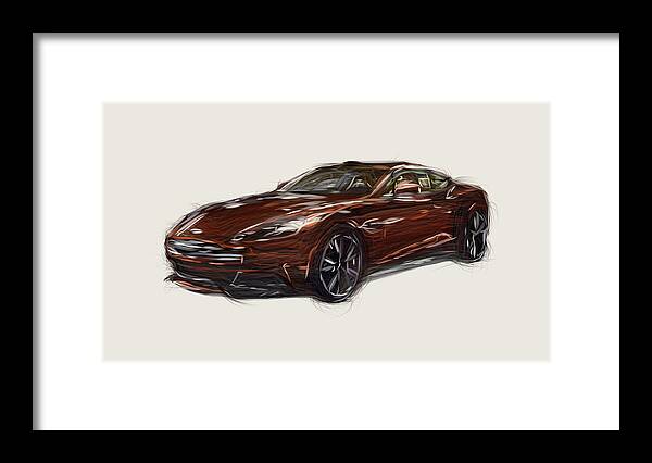 Aston Framed Print featuring the digital art Aston Martin AM 310 Vanquish Car Drawing by CarsToon Concept