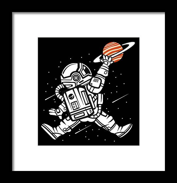 Astronaut Framed Print featuring the digital art Astronaut in outer space by Long Shot
