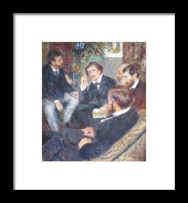 Canvas Framed Print featuring the painting At Renoir's Home, rue St. Georges by Pierre-Auguste Renoir, 1876, oil on canvas, Norton Simon Museu by Pierre-