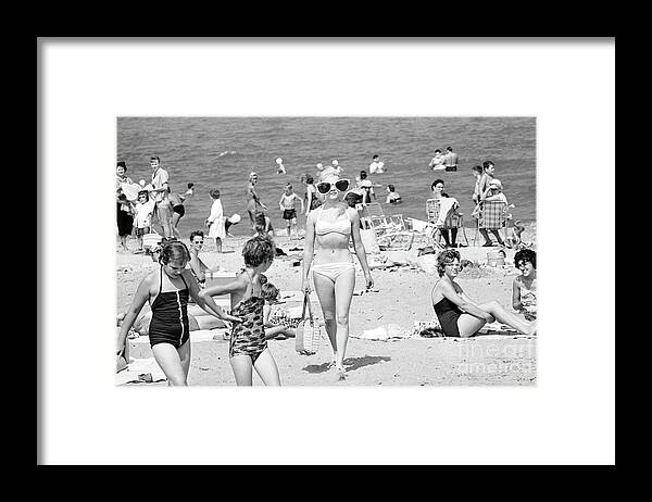 1960 Framed Print featuring the photograph At the Beach by Jennifer Camp