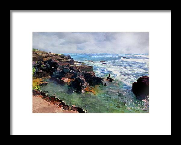 Seascape Framed Print featuring the photograph At Waters Edge by Cedric Hampton