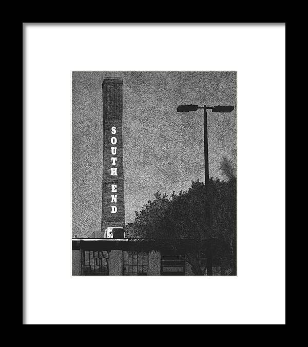 Charlotte Framed Print featuring the drawing Atherton Mill by Mark Baranowski