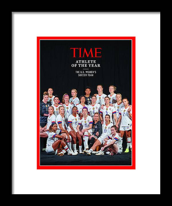 2019 Athlete Of The Year Framed Print featuring the photograph 2019 Athlete of the Year - US Women's Soccer Team by Photograph by Cait Oppermann for TIME