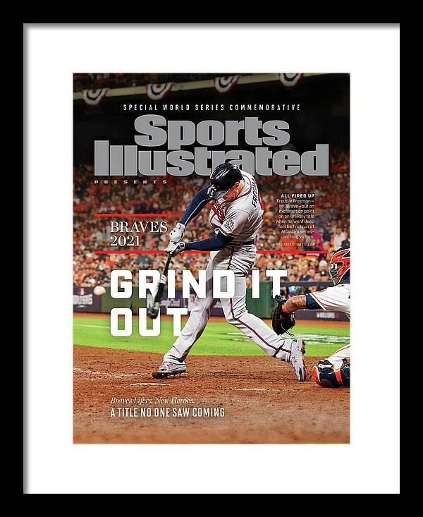 Published Framed Print featuring the photograph Atlanta Braves, 2021 World Series Commemorative Issue Cover by Sports Illustrated