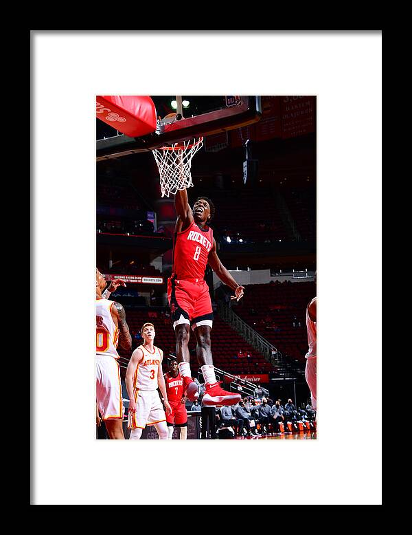 Jaesean Tate Framed Print featuring the photograph Atlanta Hawks v Houston Rockets by Cato Cataldo