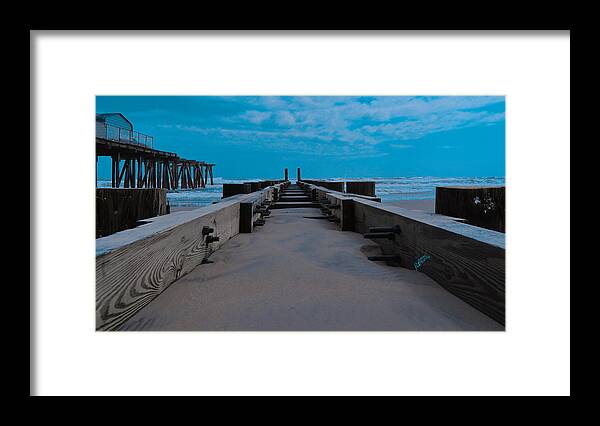 Ocean Framed Print featuring the digital art Atlantic City Piers by Leon deVose