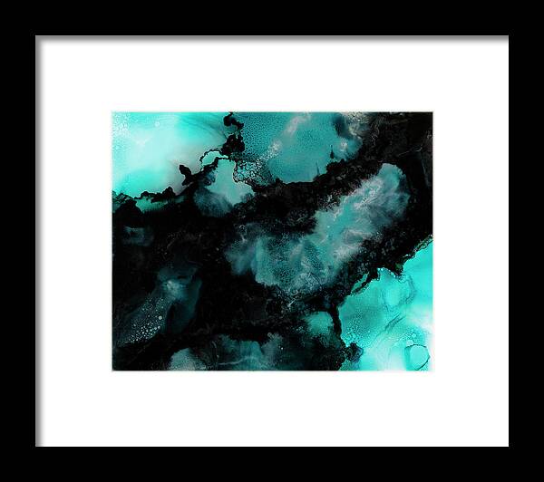 Teal Framed Print featuring the painting Atoll by Tamara Nelson