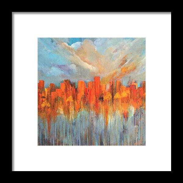 Abstract Framed Print featuring the painting Atonement by Soraya Silvestri
