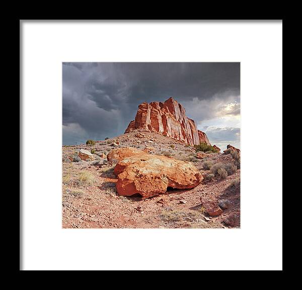  Framed Print featuring the photograph August 2023 Stormclouds over Capital Reef by Alain Zarinelli
