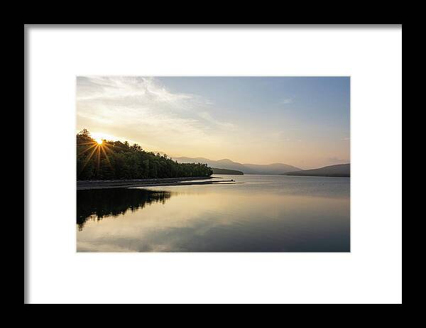 Golden Hour Framed Print featuring the photograph August Sunset at the Ashokan by Jeff Severson
