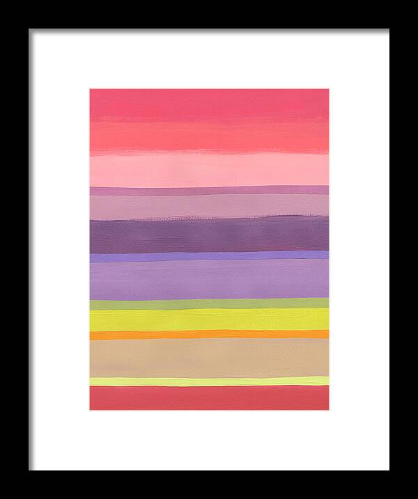 Abstract Art Framed Print featuring the painting Augusts Stripes #7 by Jane Davies
