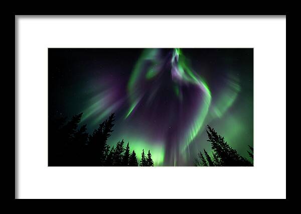 Aurora Framed Print featuring the photograph Aurora Purple Corona 2 by William Kennedy