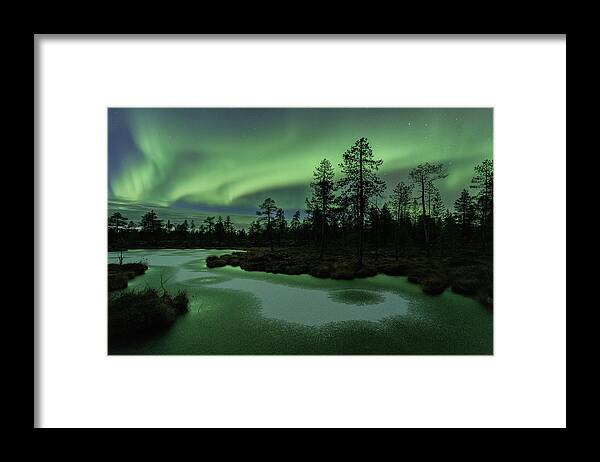 Finland Framed Print featuring the photograph Auroras served with powdered sugar by Thomas Kast