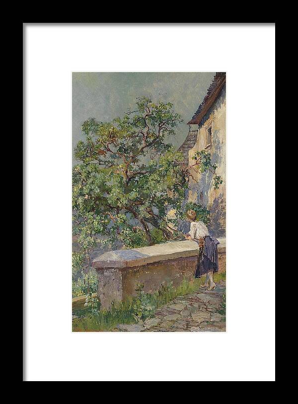  Framed Print featuring the drawing Aus der Wachau by Hugo Charlemont Austrian