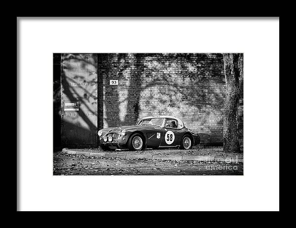 Austin Healey Framed Print featuring the photograph Austin Healey Monochrome by Tim Gainey