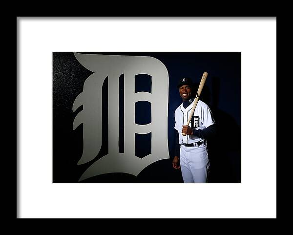 Media Day Framed Print featuring the photograph Austin Jackson by Kevin C. Cox
