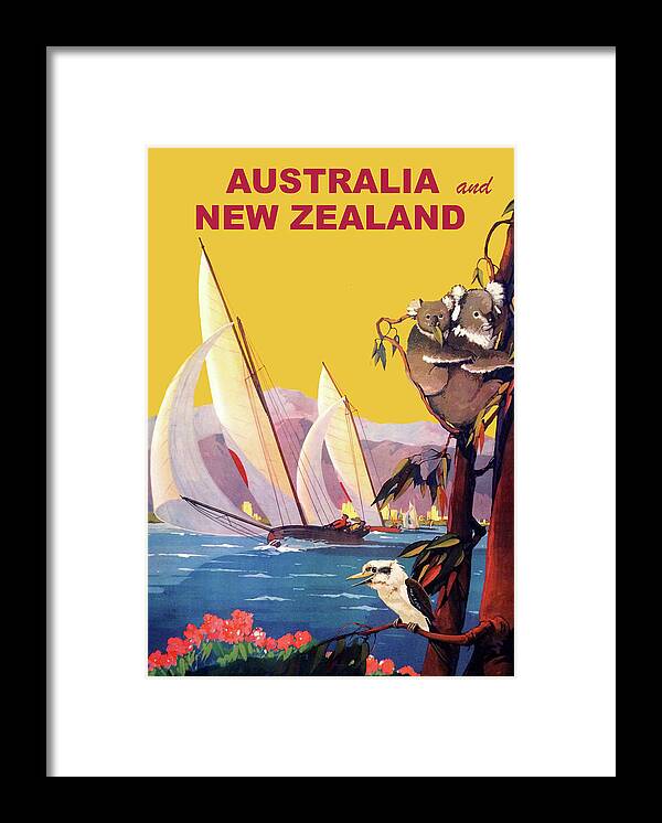 Fly Framed Print featuring the painting Australia and New Zealand by Long Shot