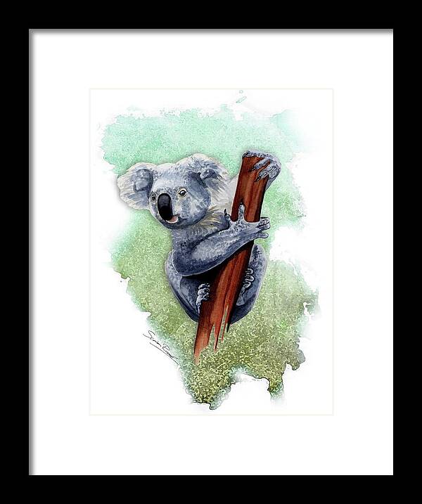 Art Framed Print featuring the painting Australian Koala by Simon Read