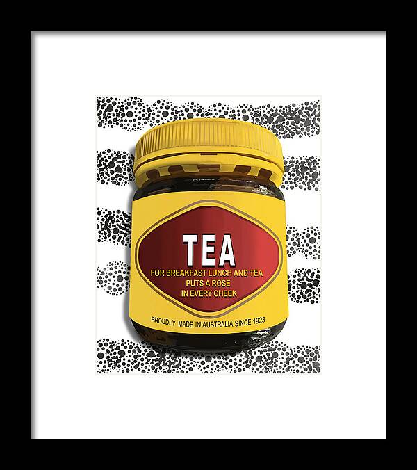 Australiana Framed Print featuring the drawing Australiana Pop Art Tea As Ingredient by Joan Stratton