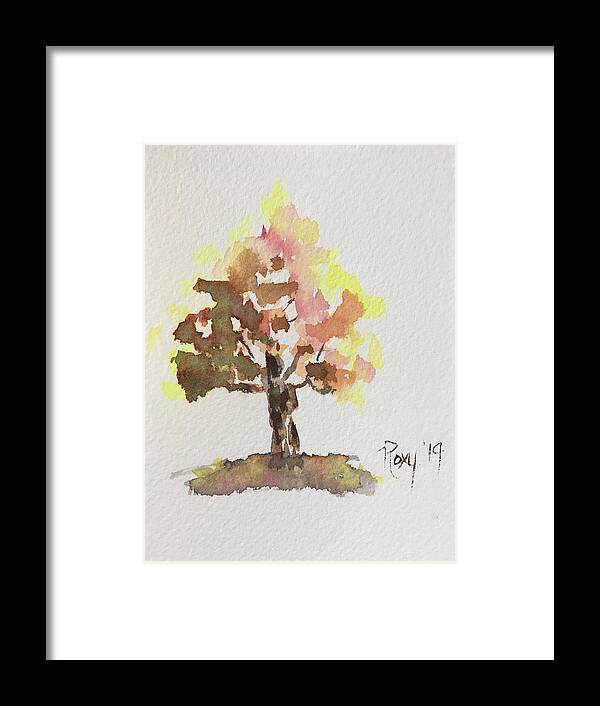 Tree Framed Print featuring the painting Autumn Tree by Roxy Rich