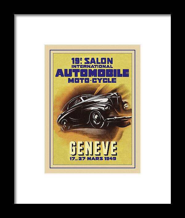 1949 Geneva Automobile Show Framed Print featuring the photograph Automotive Art 540 by Andrew Fare