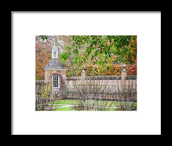 Colonial Williamsburg Framed Print featuring the photograph Autumn at the Vineyard - Oil Painting Style by Rachel Morrison