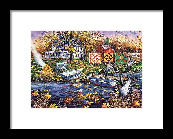 Autumn Landscape Framed Print featuring the painting Autumn Blessings by Diane Phalen