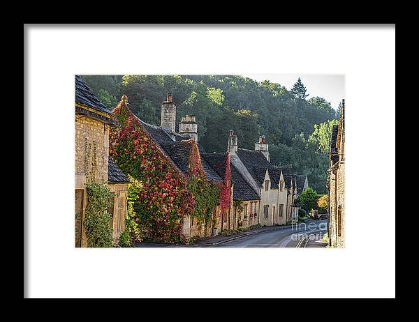 Wayne Moran Photograpy Framed Print featuring the photograph Autumn Castle Combe Cotswold District by Wayne Moran