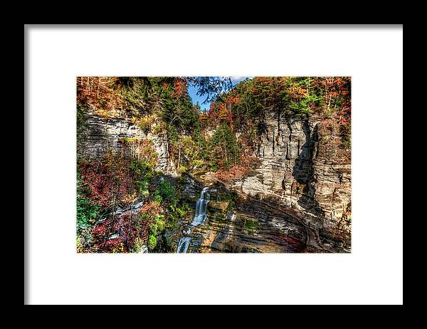 Autumn Framed Print featuring the photograph Autumn Colors in Robert H Treman State Park by Chad Dikun