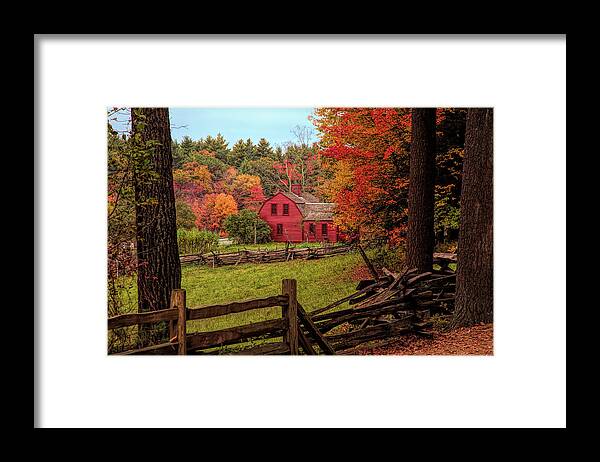 Freeman Farm Framed Print featuring the photograph Autumn Fall Colors over the Freeman Farm by Jeff Folger