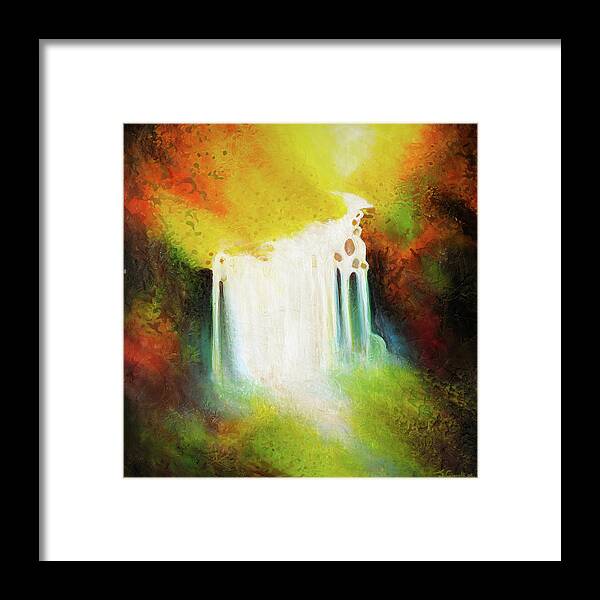 Abstract Framed Print featuring the painting Autumn Falls by Jaison Cianelli