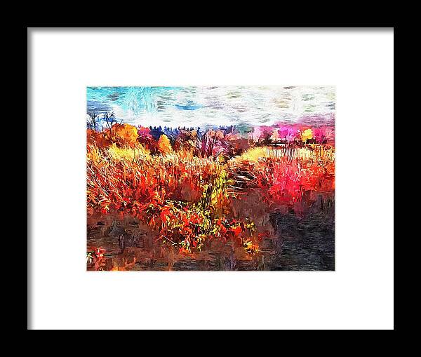 Autumn Framed Print featuring the mixed media Autumn Field by Christopher Reed