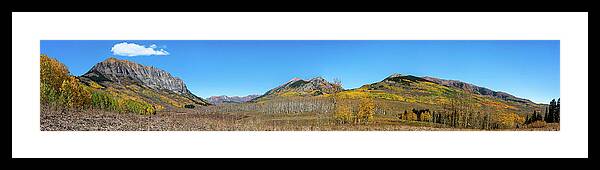 Aspens Framed Print featuring the photograph Autumn in Gothic Valley Panorama by Ron Long Ltd Photography