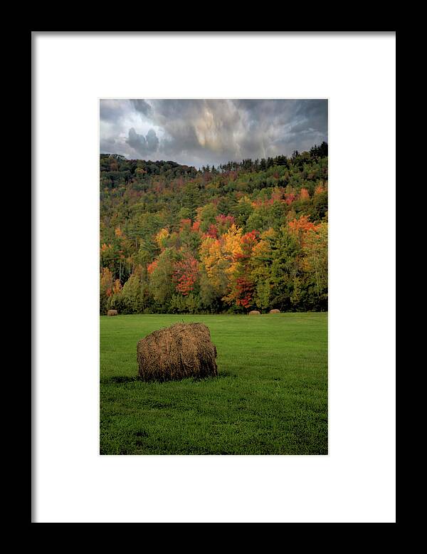 Maine Framed Print featuring the photograph Autumn Hay Harvest by Robert Harris