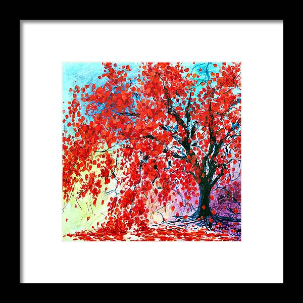 Autumn Hill Framed Print featuring the painting Autumn Hill by Kume Bryant