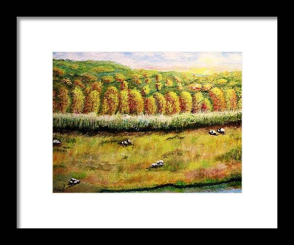 Landscape Framed Print featuring the painting Autumn Hills by Gregory Dorosh