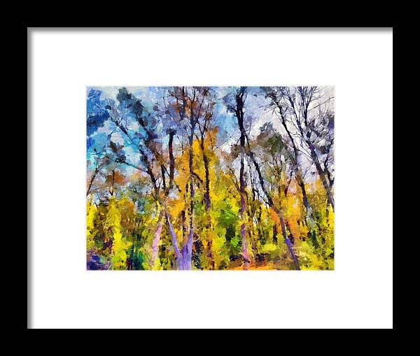 Trees Framed Print featuring the mixed media Autumn in the Park by Christopher Reed