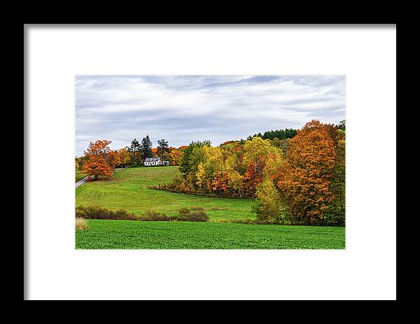 Fall Framed Print featuring the photograph Autumn in Vermont in the Woodstock Countryside 7 by Ron Long Ltd Photography