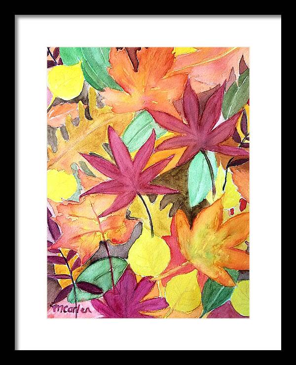 Autumn Leaves Framed Print featuring the painting Autumn Leaves by M Carlen