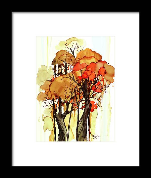 Fall Trees Framed Print featuring the painting Autumn Memory by Julie Tibus