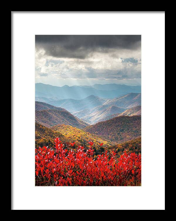 Autumn Framed Print featuring the photograph Autumn Mountains North Carolina Blue Ridge Parkway Asheville NC by Dave Allen