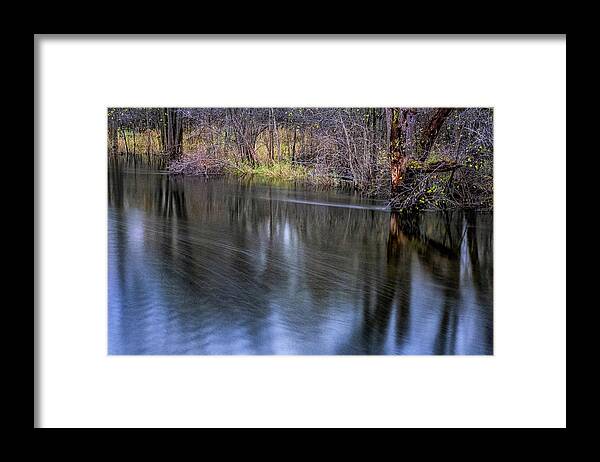 Lake Reflection Framed Print featuring the photograph Autumn On River by Tom Singleton