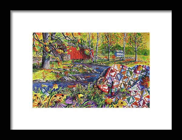 Autumn Framed Print featuring the painting Autumn Picnic by Diane Phalen