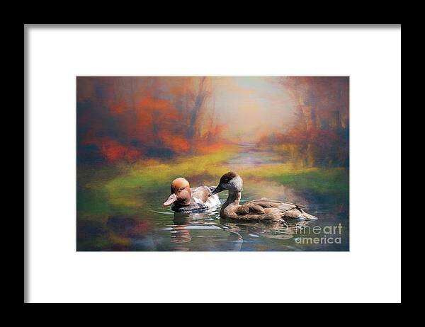 Autumn Framed Print featuring the photograph Autumn Pond by Eva Lechner