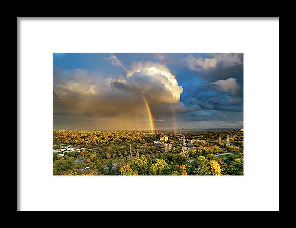 Bronxville Framed Print featuring the photograph Autumn Rainbow by Kevin Suttlehan