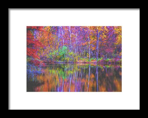 Lake Reflection Framed Print featuring the photograph Autumn Reflection II by Tom Singleton