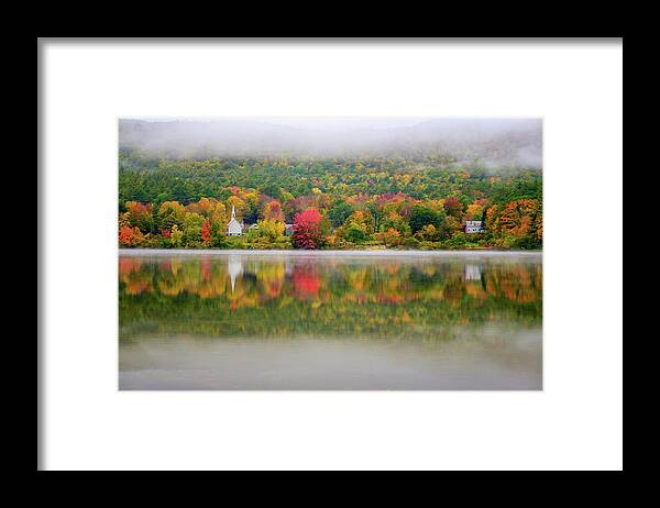 New Hampshire Framed Print featuring the photograph Autumn Reflections, Eaton, NH. by Jeff Sinon